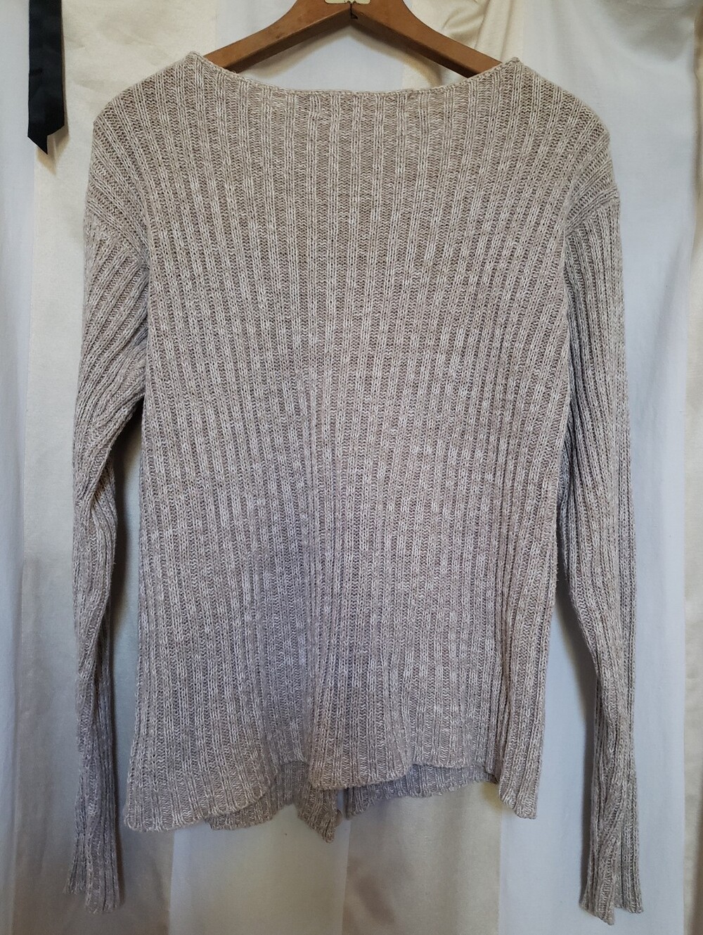 Neutral Cotton Ribbed Sweater - Picture 4 of 11
